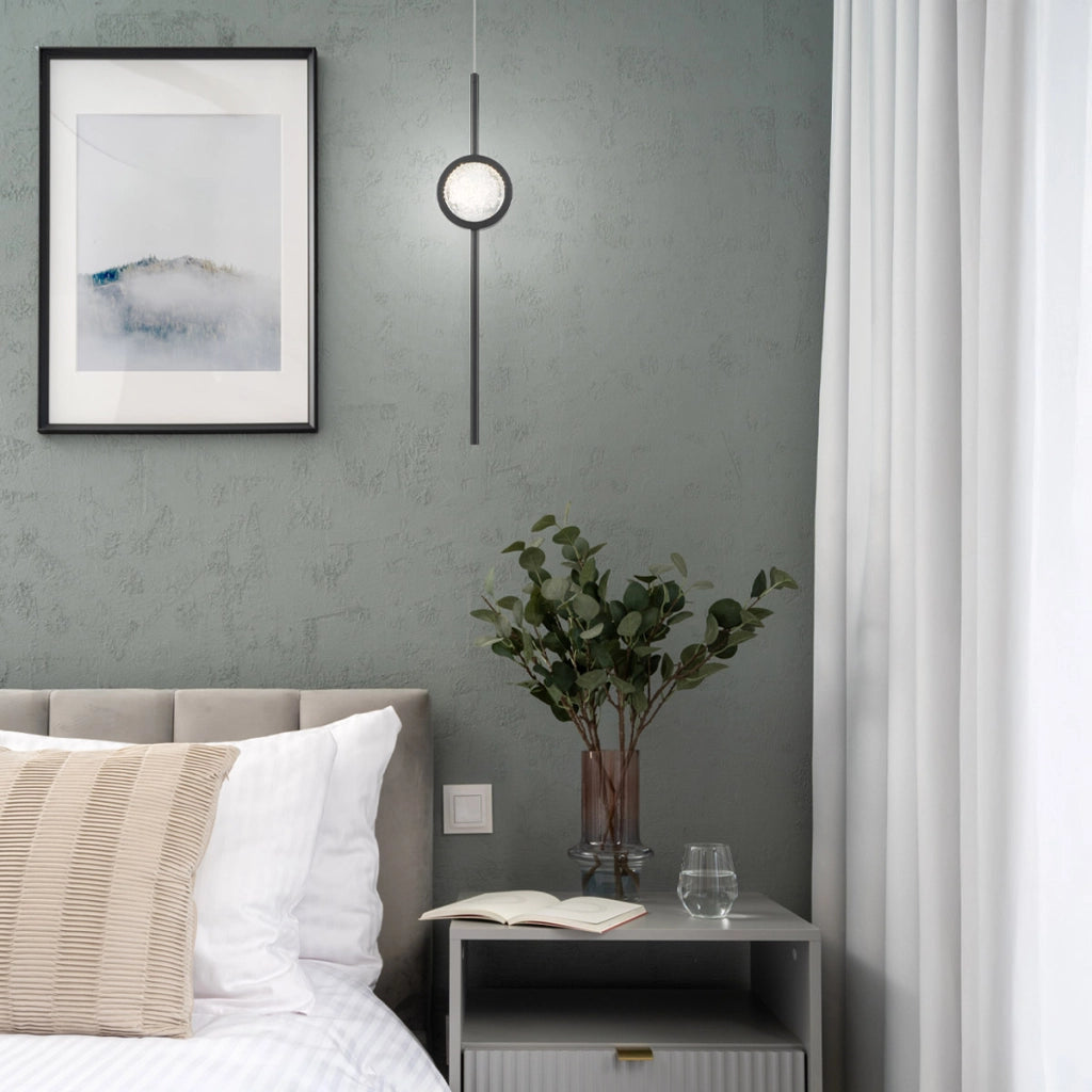 Lampada a sospensione Barletta nera LED 6W vetro Quintiesse