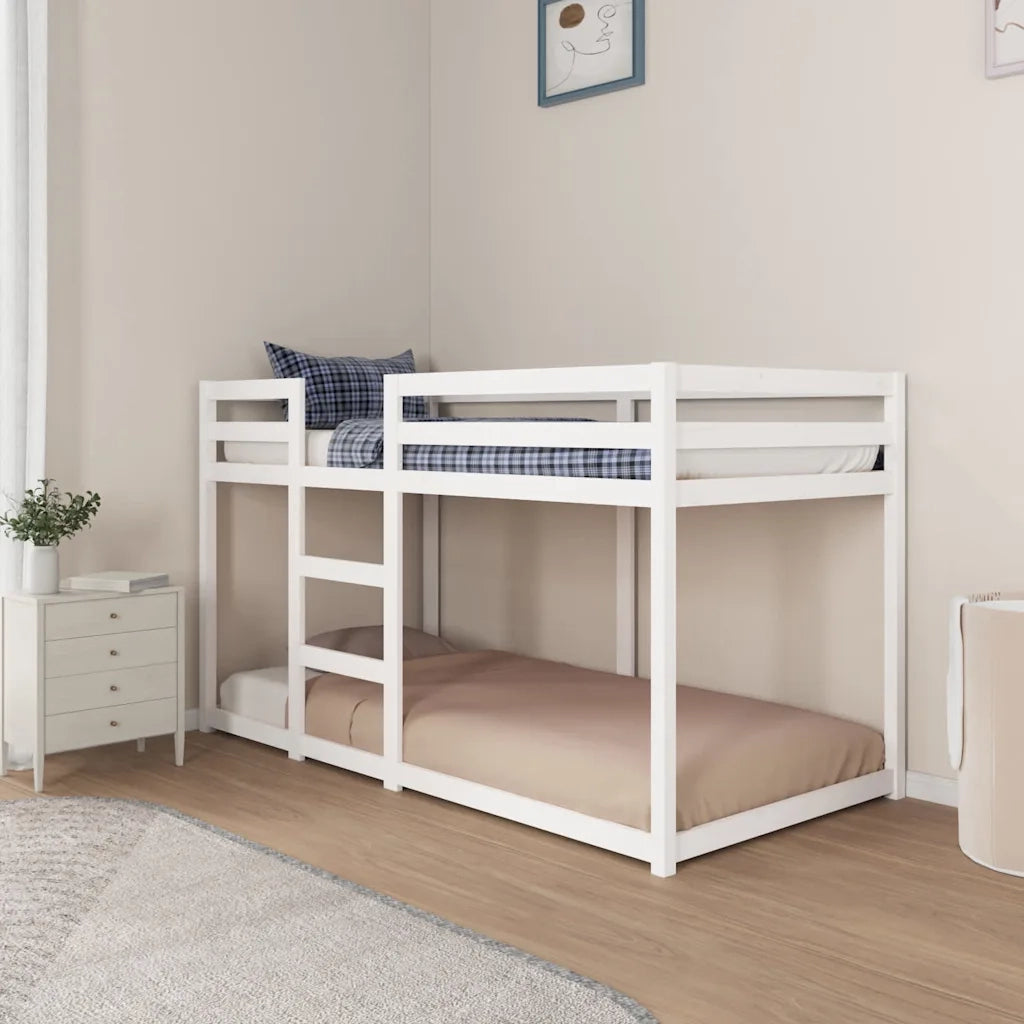 Letto a Castello senza Materasso Bianco 90x190cm Massello Pino 3206508