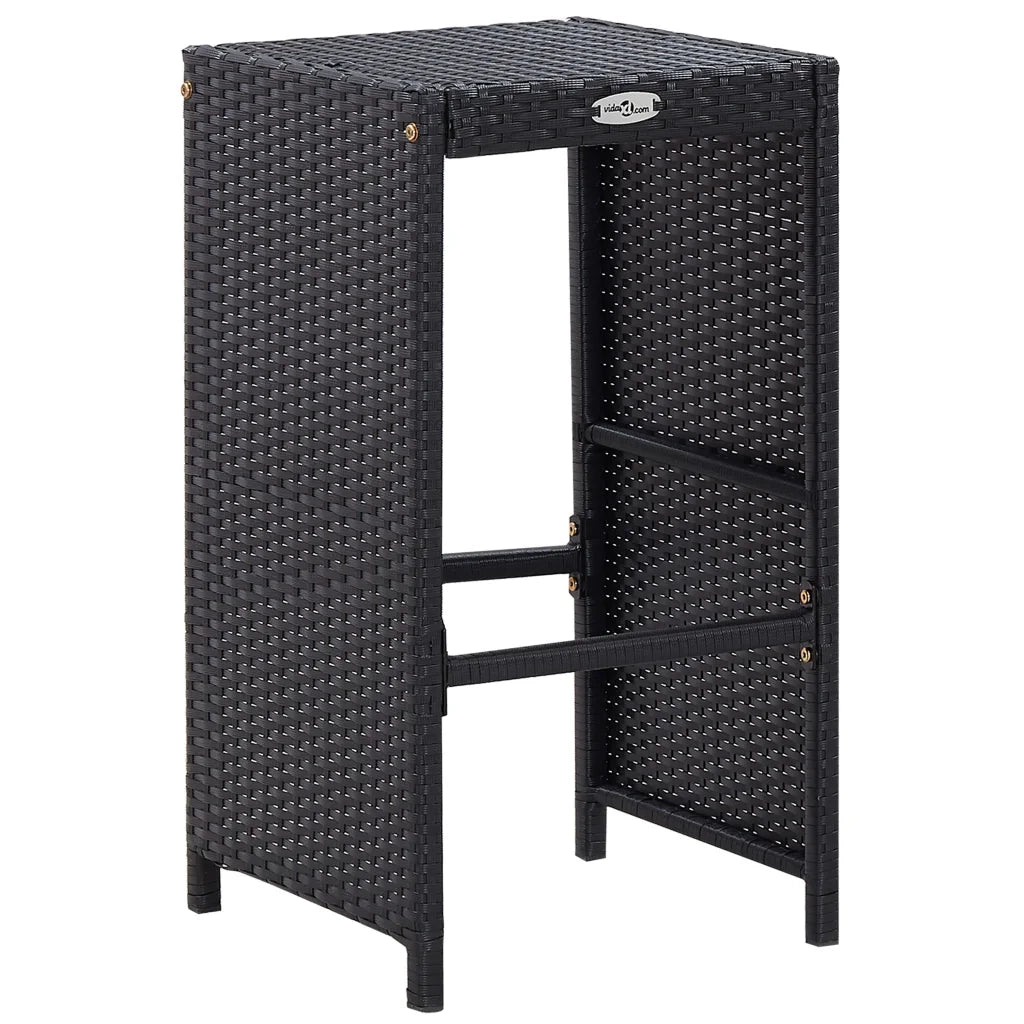 Set Bar da Giardino 9 z pz in Polyrattan Nero 49569
