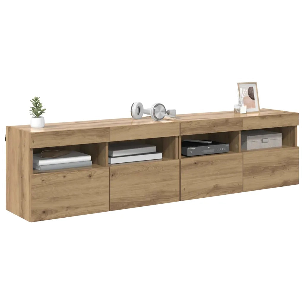 Mobiletti TV da Parete 2 pcs Rovere artigianale 80 x 30 x 40 cm 882980