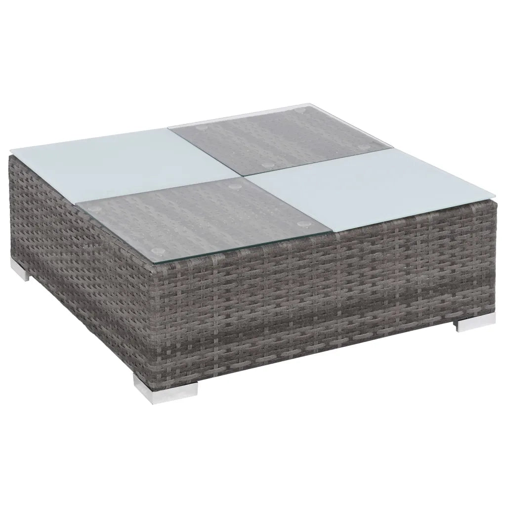 Set da Giardino 8 pz con Cuscini in Polyrattan Grigio 44431