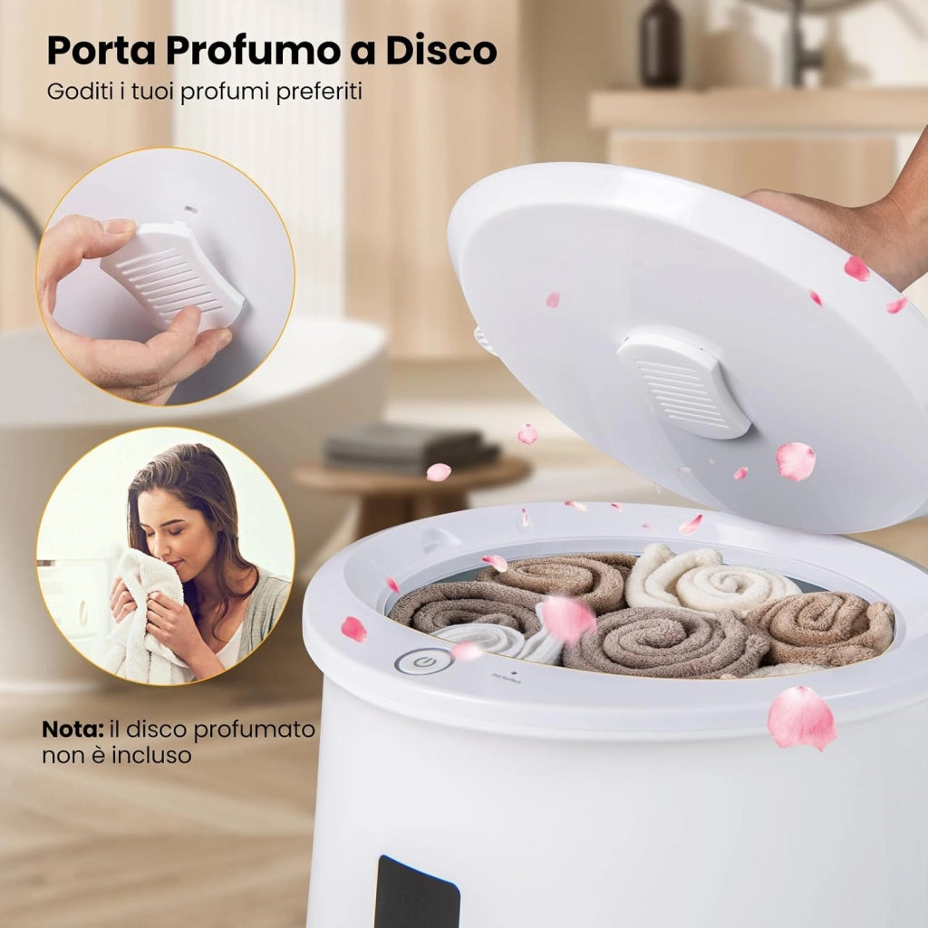 COSTWAY Secchio Scaldasalviette, Scalda Asciugamani Riscaldato 20L con Display LED, Controllo a 1 Pulsante e Timer, Scaldasalviette di Lusso Bagno con Portadischi Profumati e Spegnimento Automatico