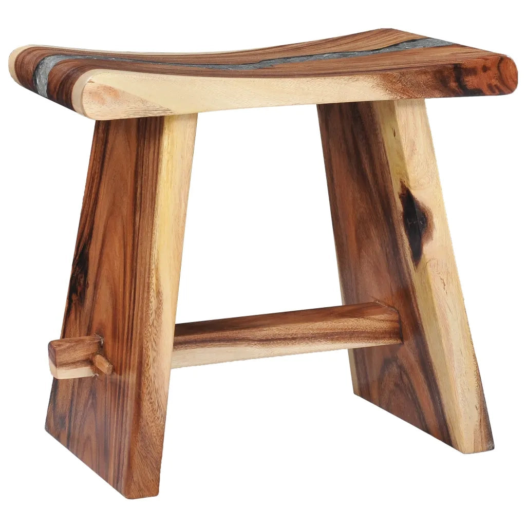 Sgabello in Legno Massello di Suar e Poliresina cod mxl 41589