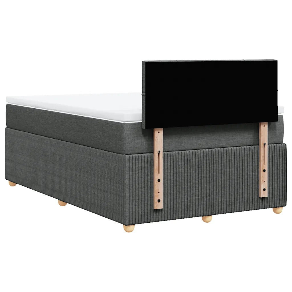 Giroletto a Molle con Materasso Grigio Scuro 120x200 cm Tessuto