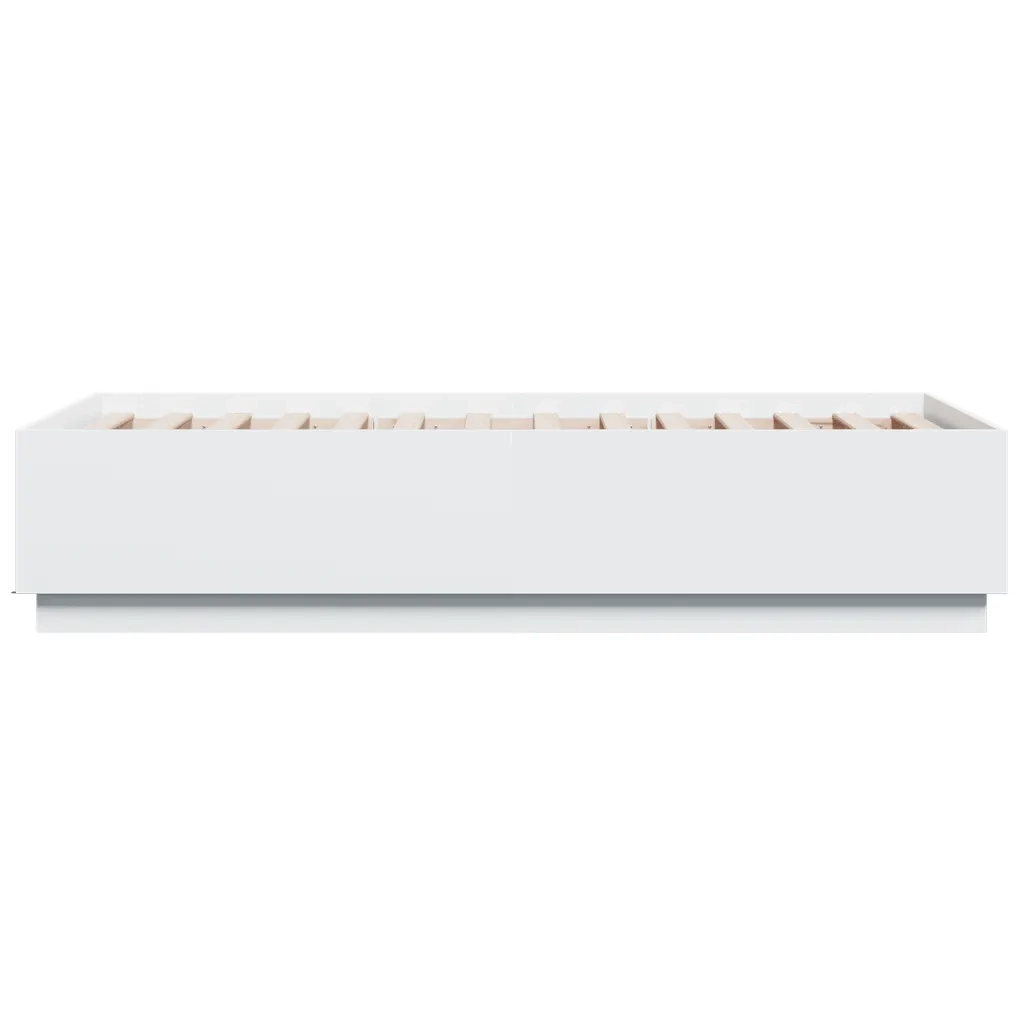 Giroletto con Luci LED Bianco 90x190 cm in Legno Multistrato 3209660