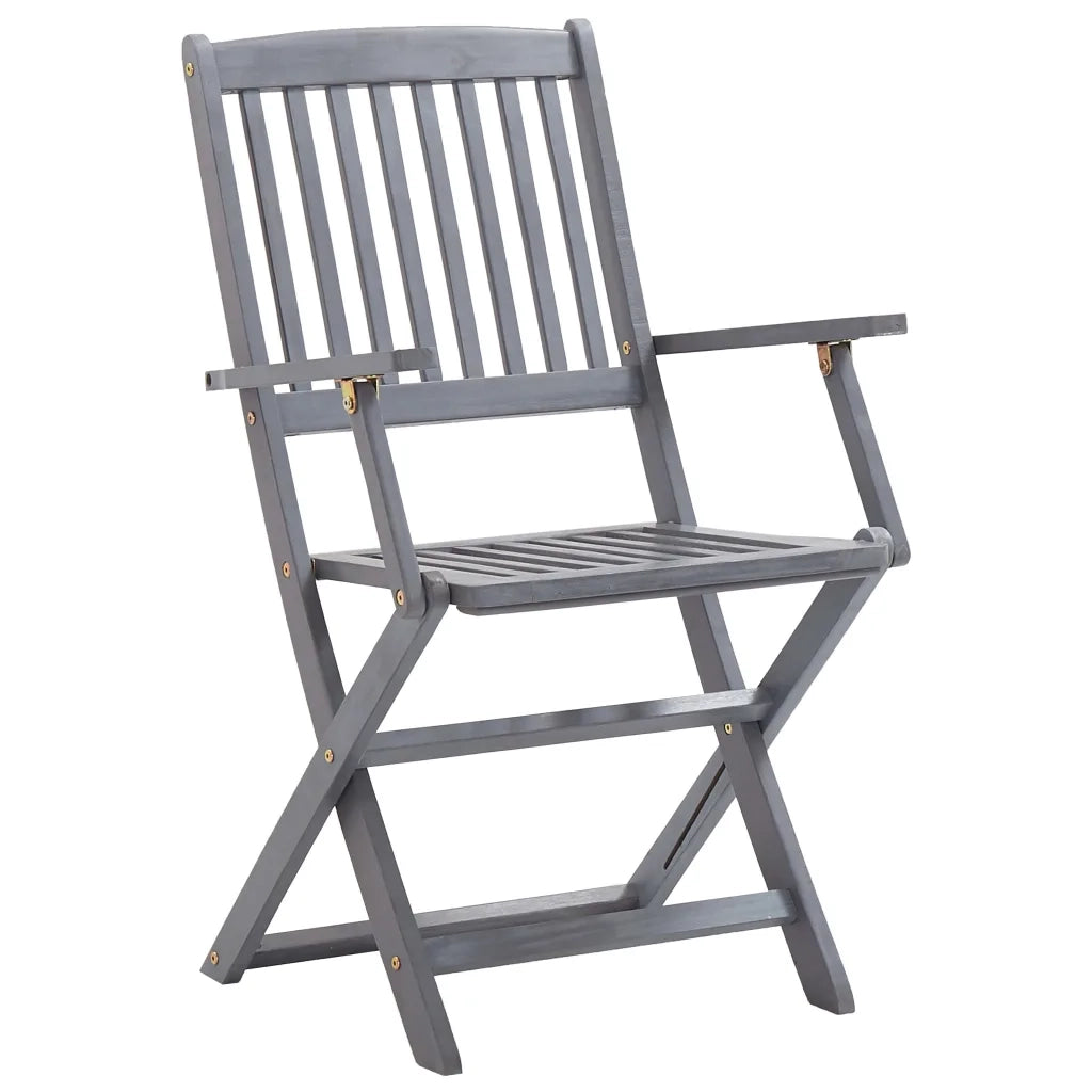 Sedie da Giardino Pieghevoli 2pz con Cuscini in Massello Acacia 3064501