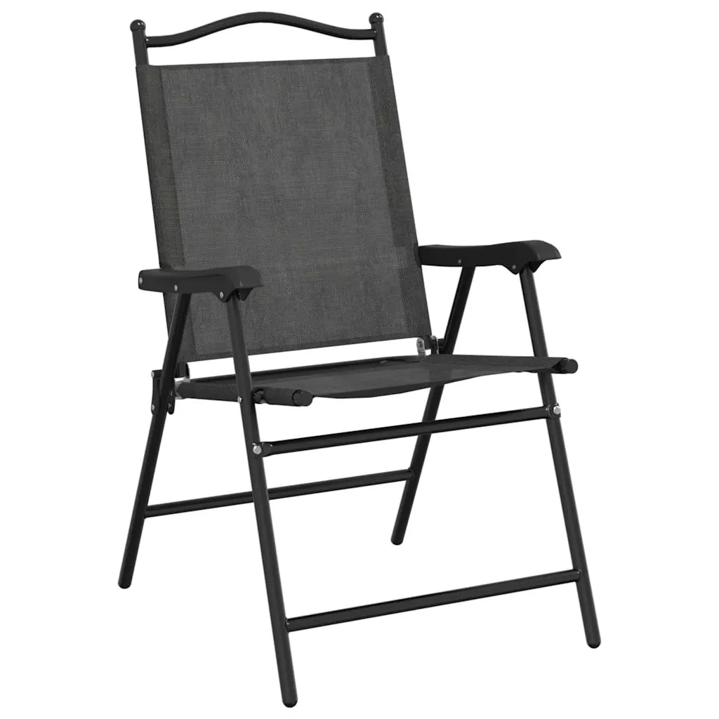 Sedie da Giardino Pieghevoli 2 pz in Acciaio Grigio e Textilene 360197