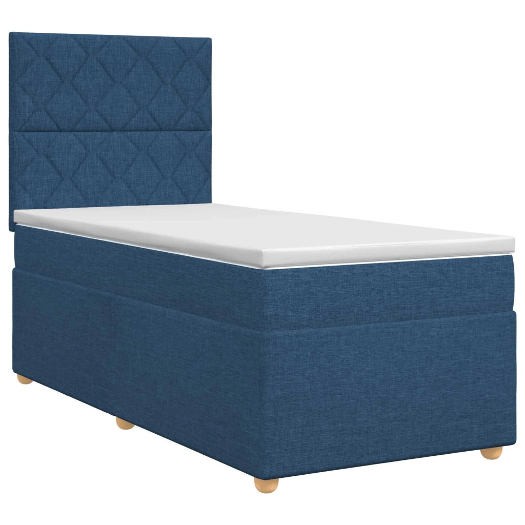 Letto box spring con materasso Blu 90 x 200 cm Tessuto 3453808