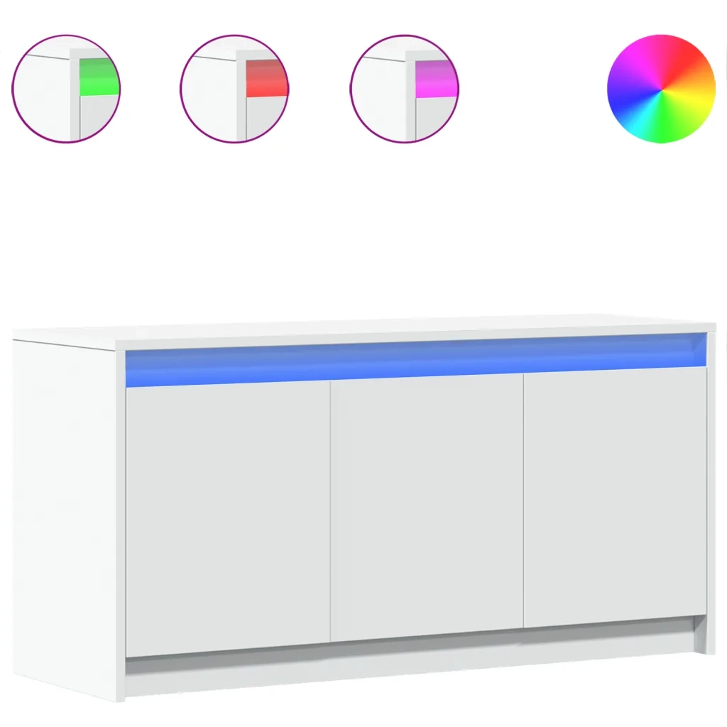 Mobile Porta TV con LED Bianco 100x34x50 cm in Truciolato