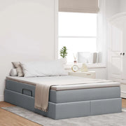 Letto con contenitore e materasso Grigio chiaro 120 x 200 cm