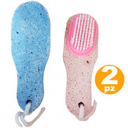 Trade Shop - 2 Spazzola Spazzole Con Pietra Pomice Per Piedi Calli Duroni. Colore Casuale -