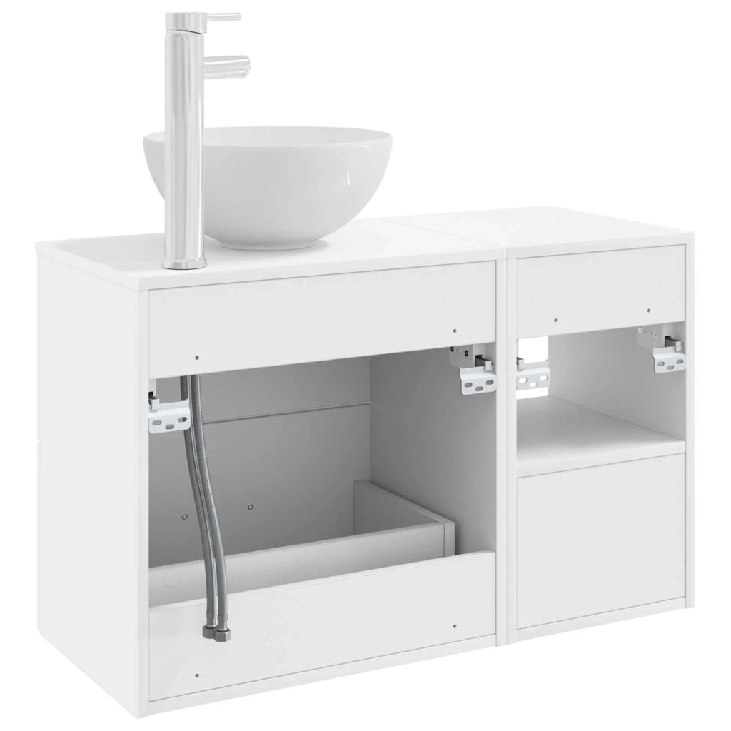 Set di mobili per il bagno 2 pcs Bianco Legno ingegnerizzato 3403872