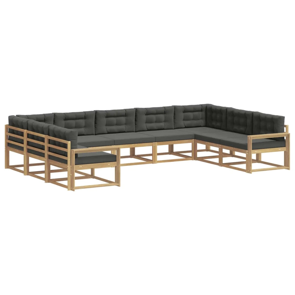 Set di divani da esterno 9 pz Bianco e Antracite 3387041