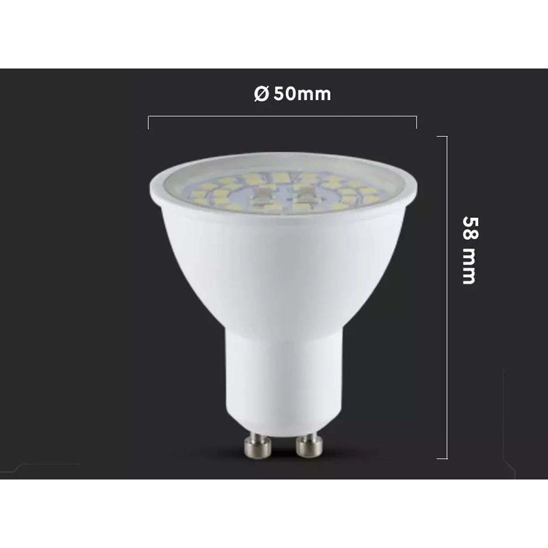 Lampada Led GU10 5W 800LM 220V 110 Gradi Caldo 3000K 160LM/W Massimo Risparmio SKU-2837