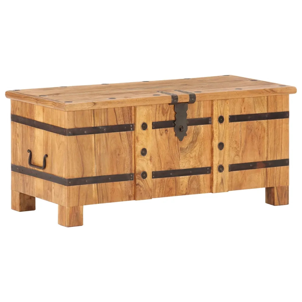 Baule 90x40x40 cm in Legno Massello di Acacia cod mxl 38278