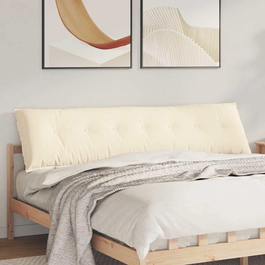 Cuscino per Schiena Crema 200 x 50 cm Tessuto in Cords