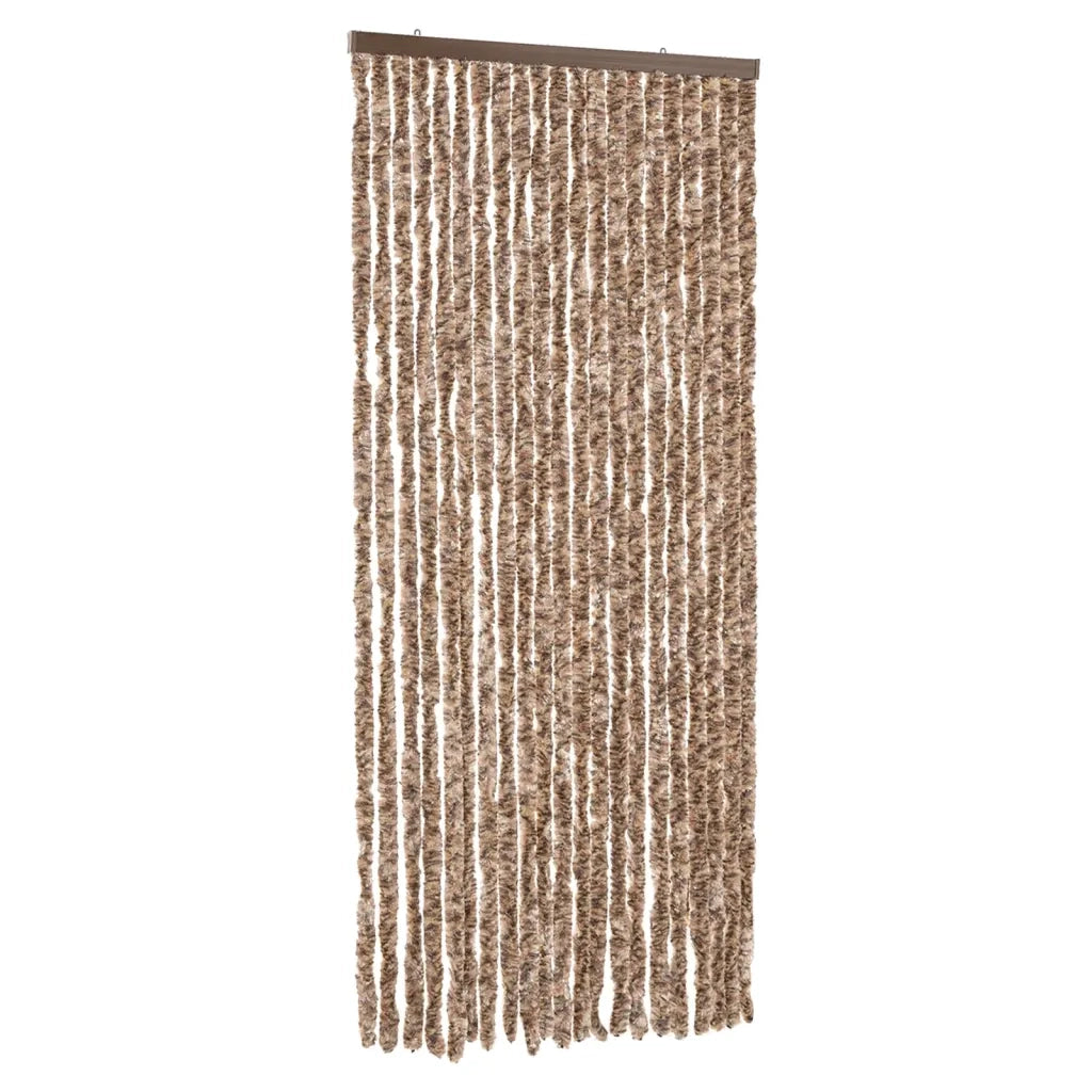 Tenda Antimosche-Zanzariera Beige e Marrone Scuro 90x200 cm in Ciniglia