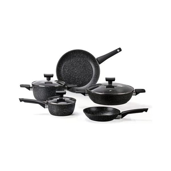 Batteria pentole alluflon moneta a01a176508 magnolia stone black