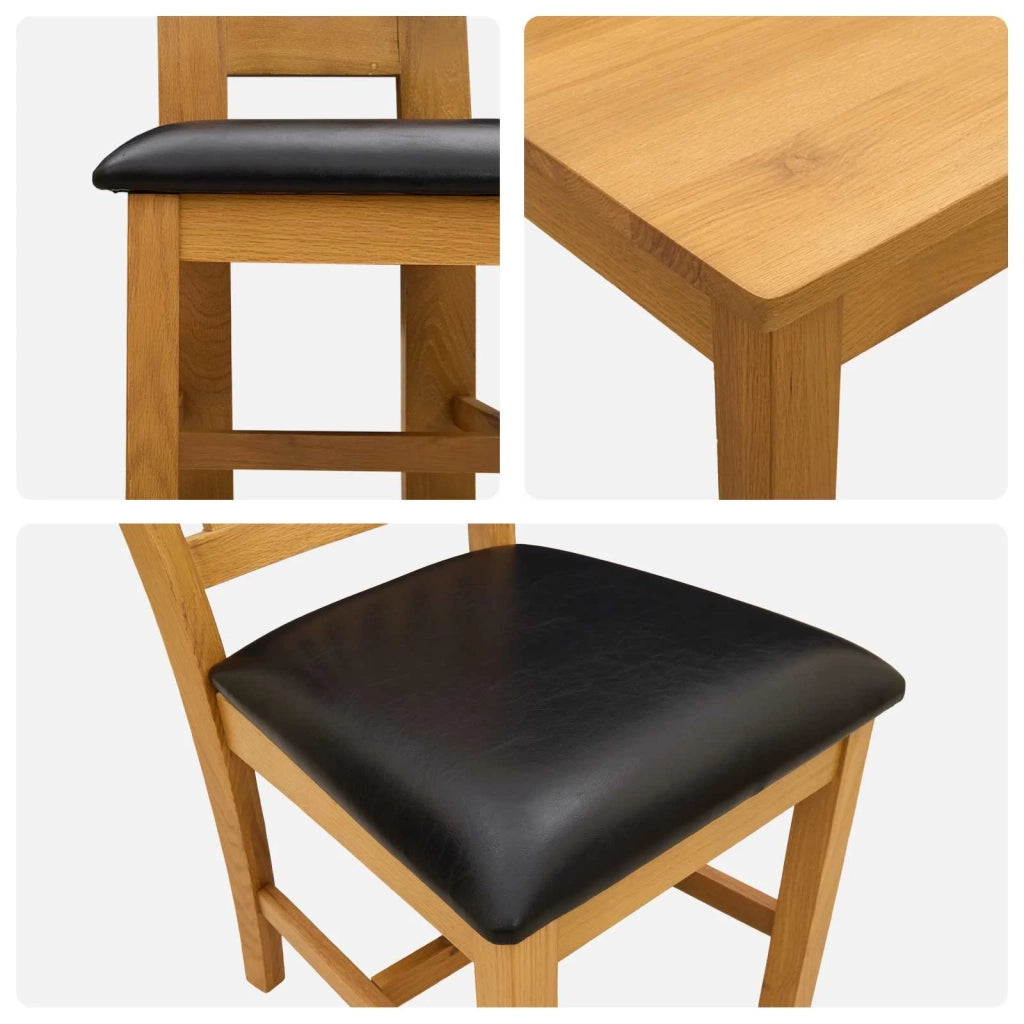Set da pranzo 9 pz Nero Legno di Quercia Massello 3430415