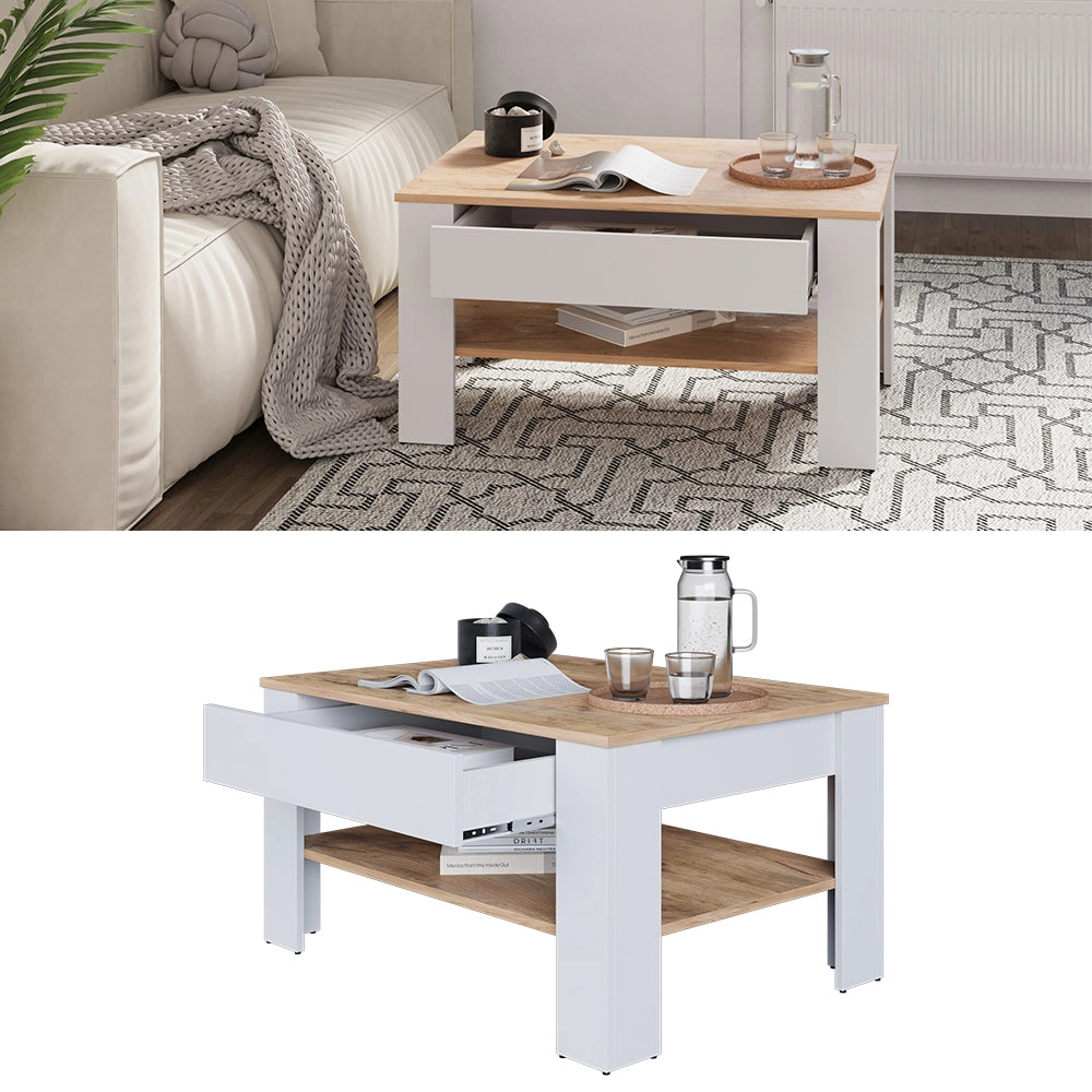 Vicco Tavolino Rovere bianco/dorato 92.2 x 65 cm