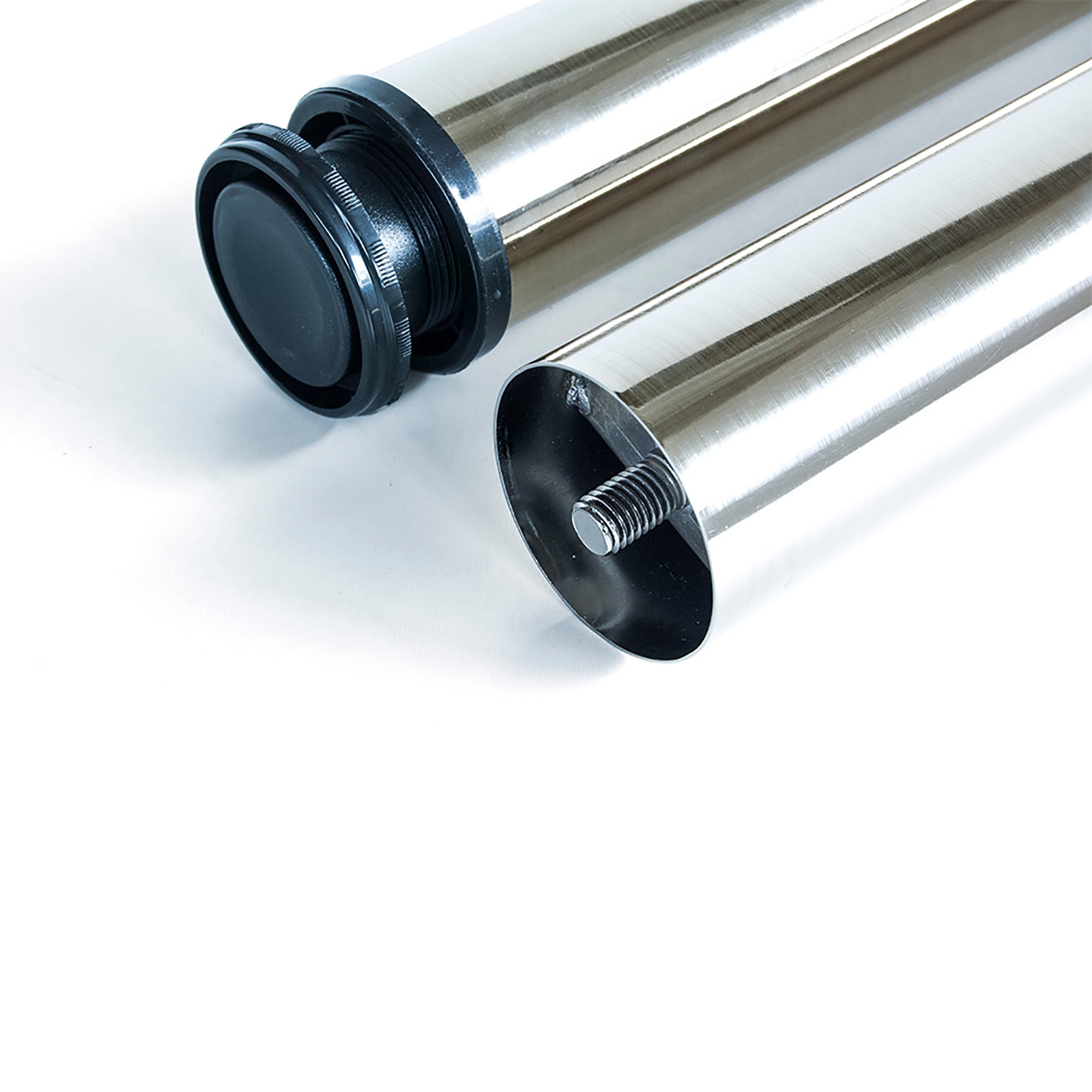 Gambe per Tavola Ø60 mm di Acciaio Nichel Satinato Acciaio Emuca