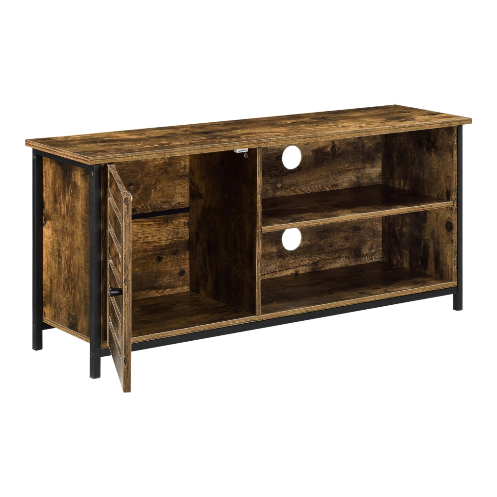 Mobile Porta TV con Armadietto e Scomparti (AxLxP) 49 x 110 x 30 cm Supporto TV con Passaggio Cavi Consolle con 1 Anta e