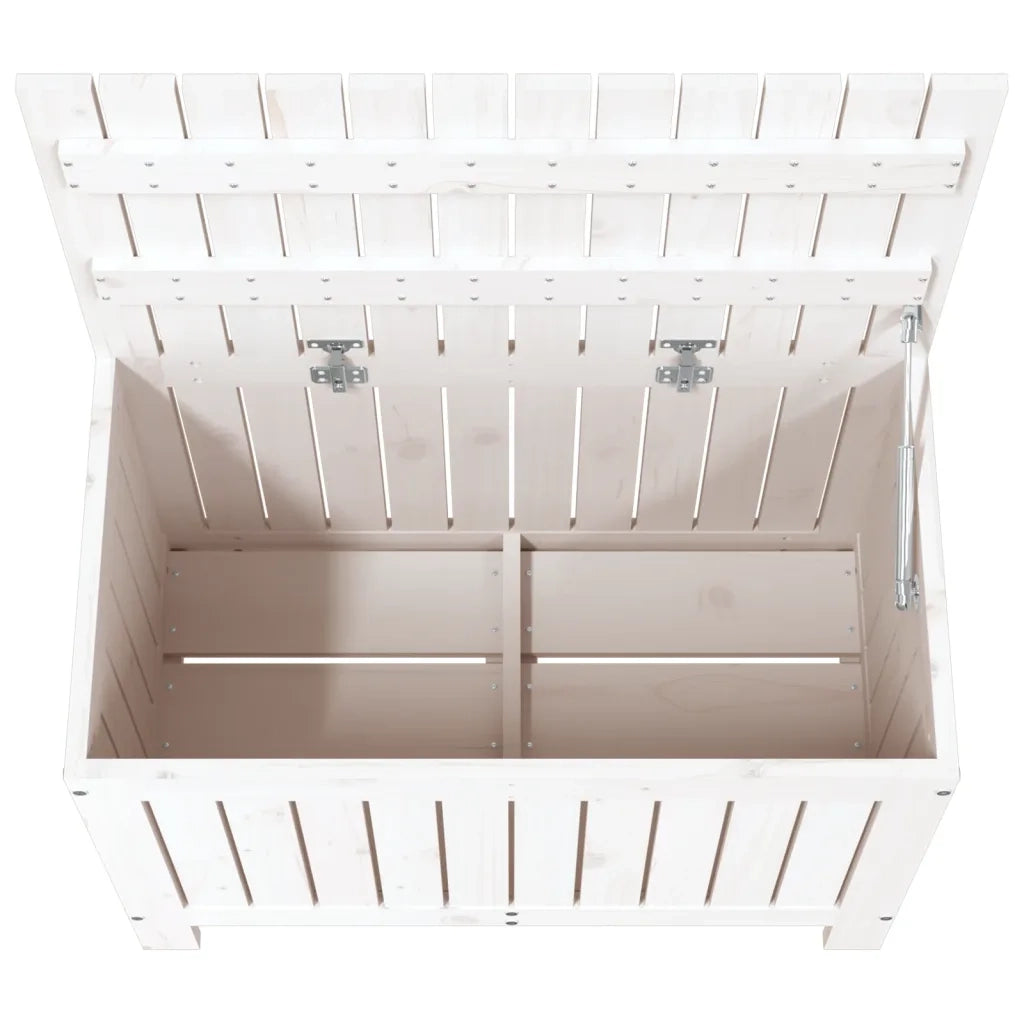 Contenitore Giardino Bianco 76x42,5x54cm Legno Massello di Pino 836145