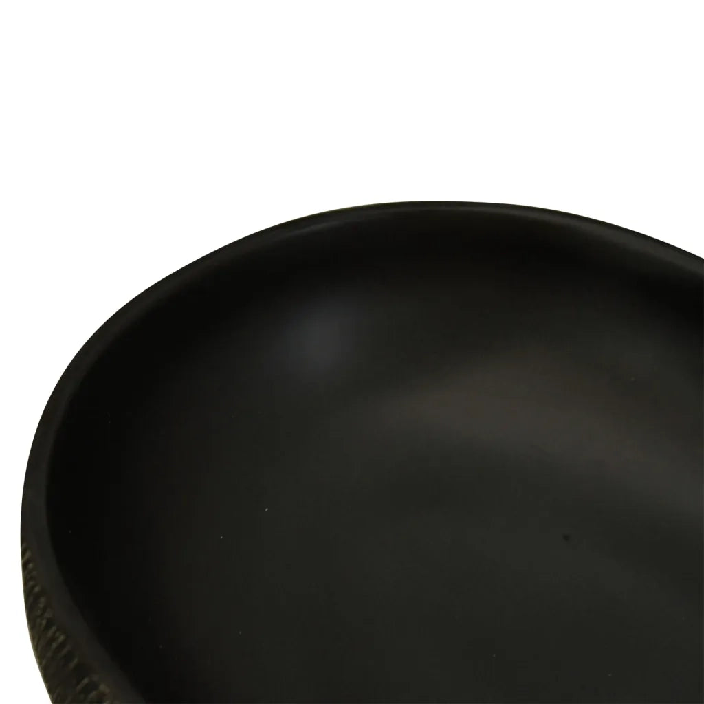 Lavabo da Appoggio-Lavandino-Lavello Nero Ovale 59x40x14 cm Ceramica 545718