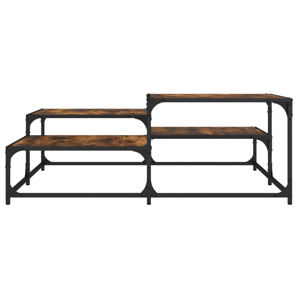 Tavolino da Salotto Rovere Fumo 107x107x40 cm Legno Multistrato 837754