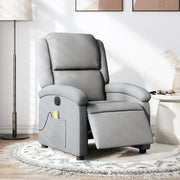 Divano Sedia-Poltrona Reclinabile Massaggio Elettrica Grigio Chiaro Tessuto 796288