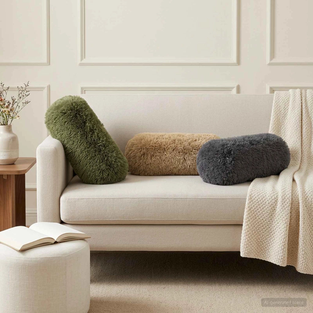 Cuscino con cuscino HEERLEN 2 pz Grigio Chiaro Fleece PV 930201