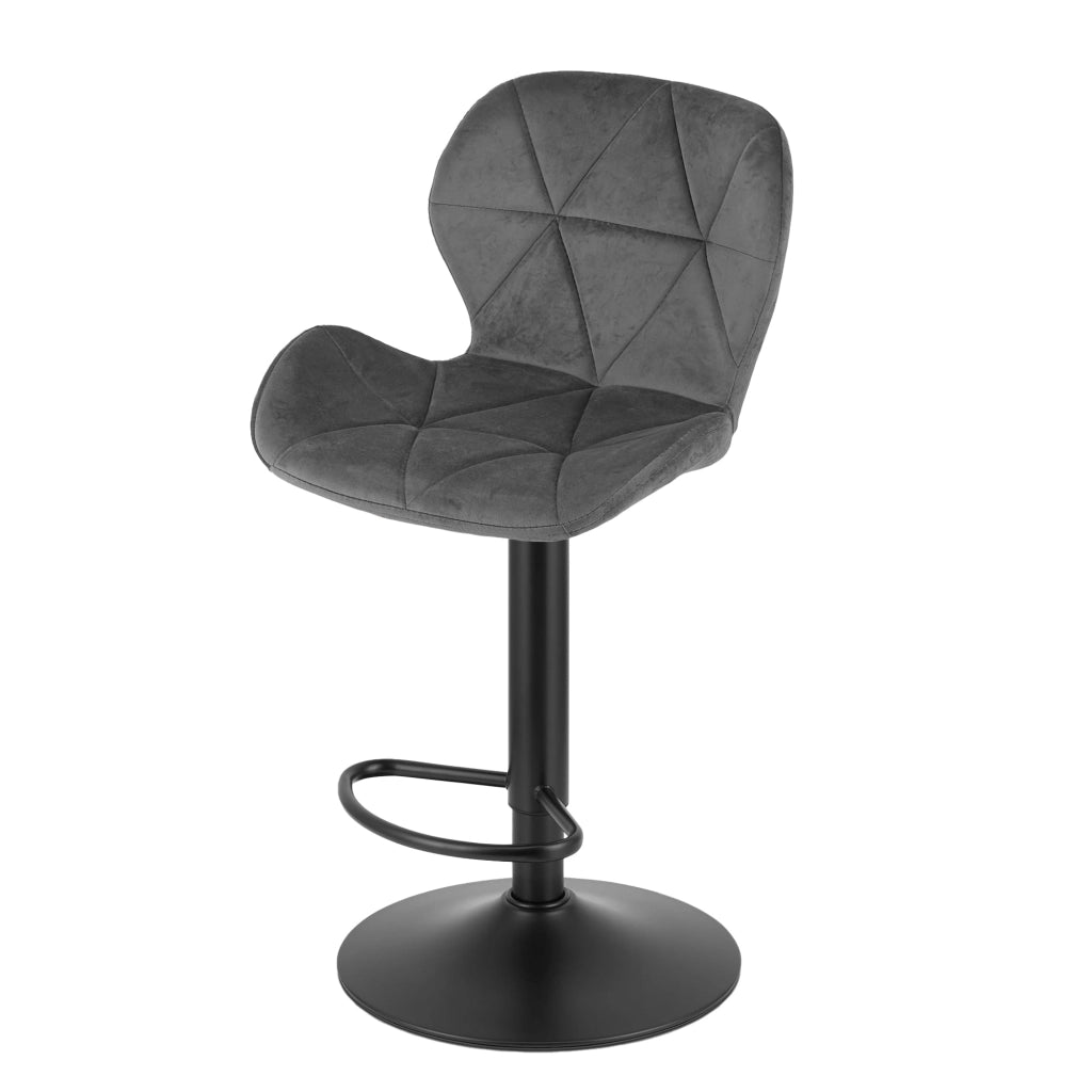 Sgabello in velluto VALORA WEST - Grigio x 2