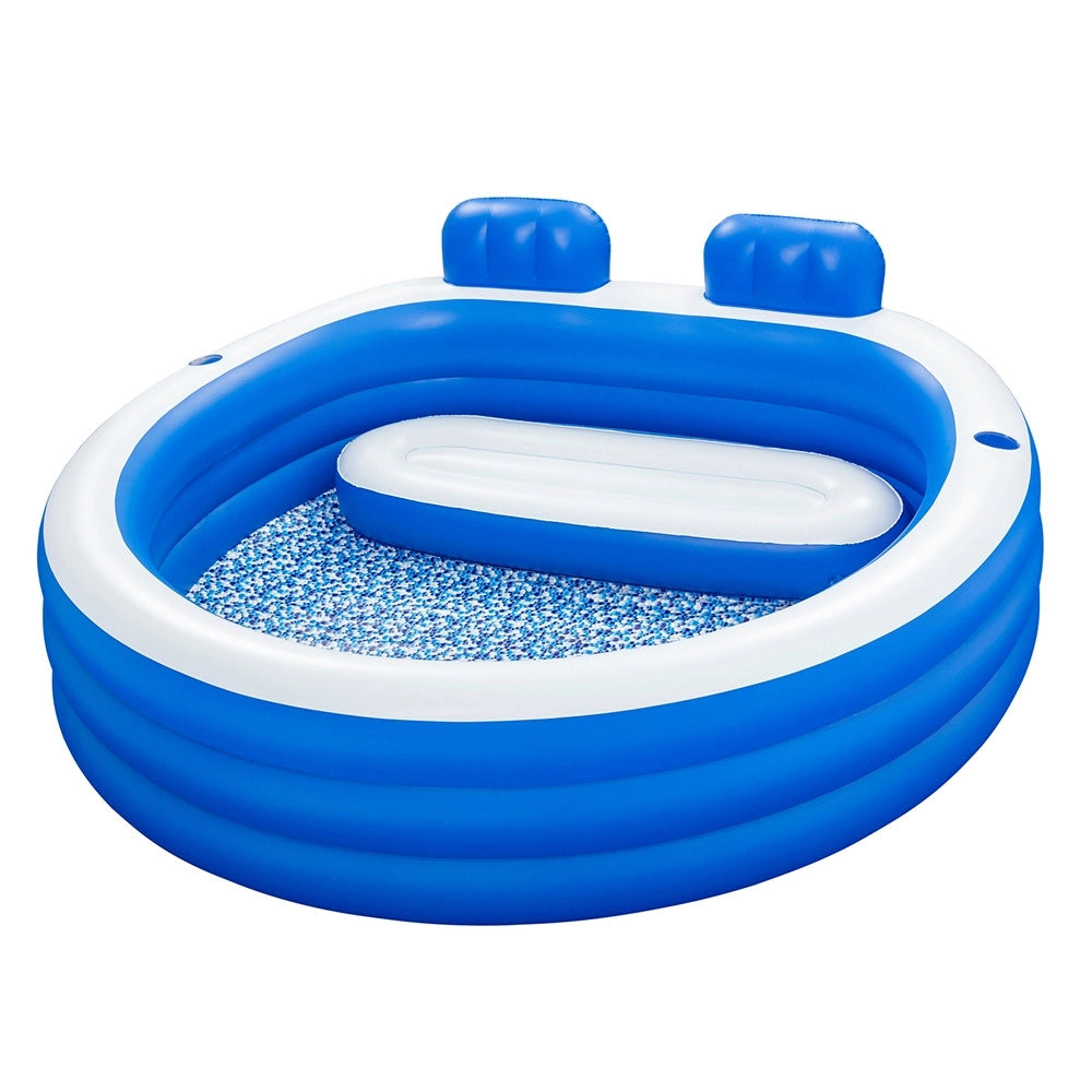 Trade Shop - Piscina Gonfiabile Familiare 231x219x79cm Con Panca Poggiatesta Portabicchieri 54422 -