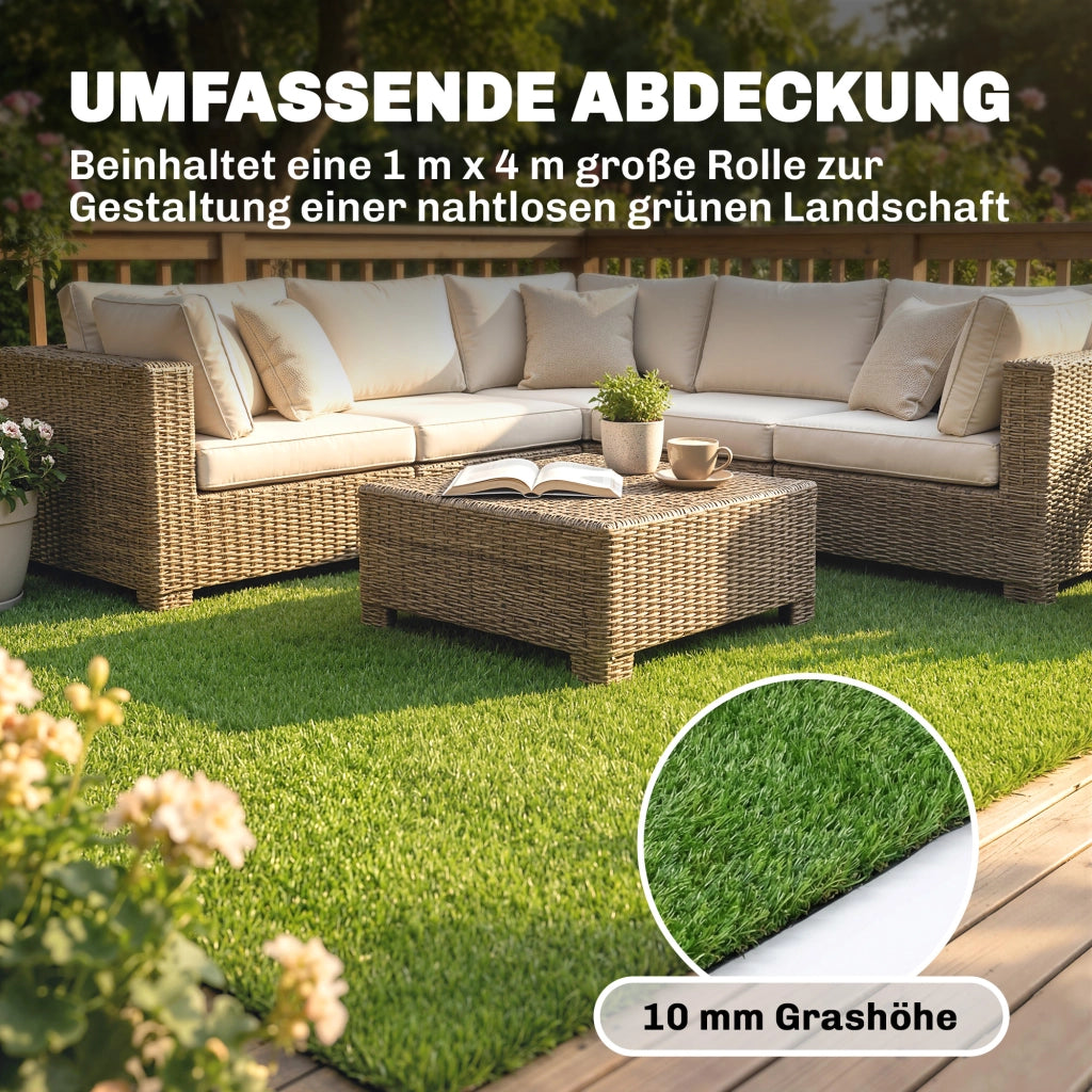 Tappeto erba sintetica 100x400cm autodrenante per esterno verde ¨C zephmum ¨C 10mm