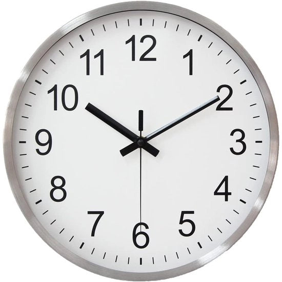 Orologio da Parete a Batteria 30CM, Clessidra Moderne con Cristallo Silenziosa, Orologio da Parete Ronde senza Suono di Tacco per Decorazione della Camera da Pranzo, Camera da Letto, Cucina (Bianco)