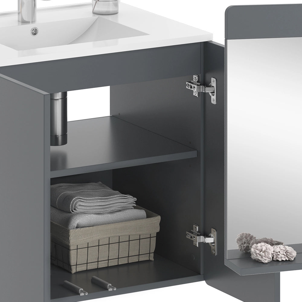 Vicco Set di mobili da bagno Grigio 2 parti