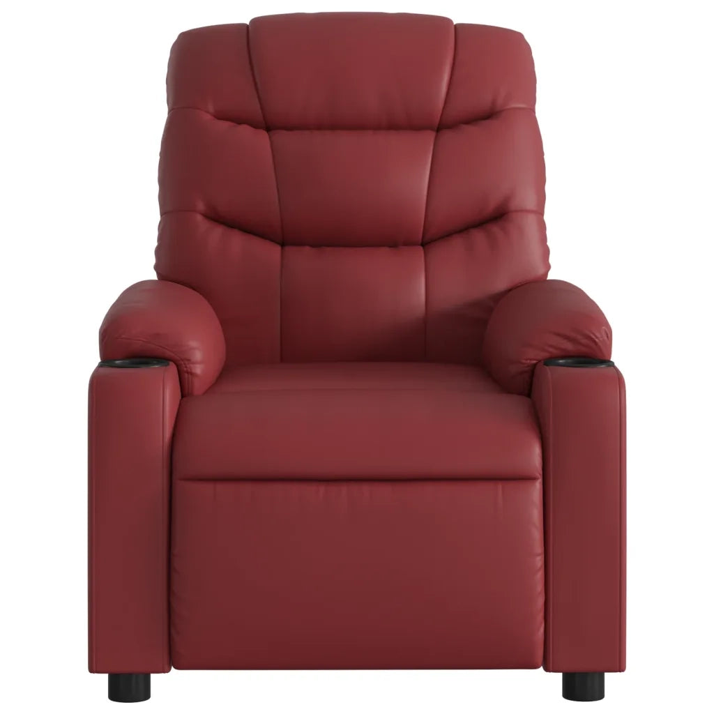 Poltrona | Sedia Relax Reclinabile Rosso Vino in Similpelle