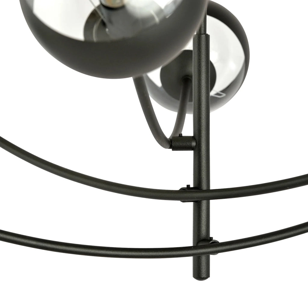 Plafoniera Contemporaneo Oceano Acciaio Nero 6 Luci E14 Ip20