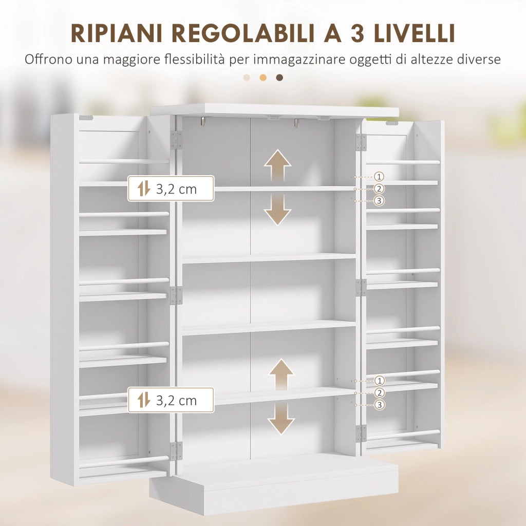 Armadio da Cucina ¨C zephmum ¨C MDF Bianco 60x30x104 cm