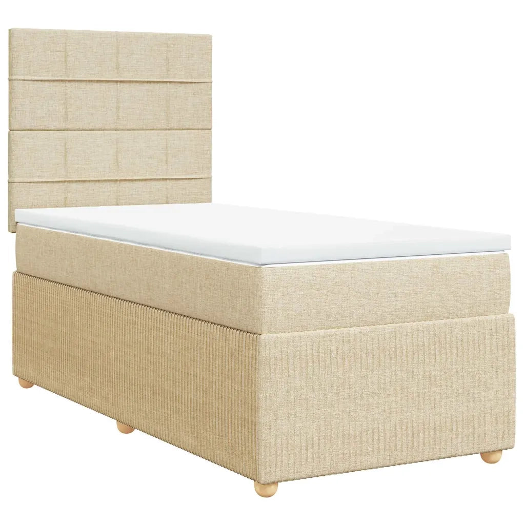 Giroletto a Molle con Materasso Crema 100x200 cm in Tessuto 3291972