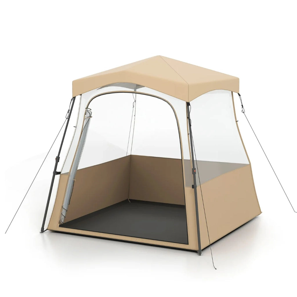 Tenda a scomparsa per attività all'aperto 160 x 160 x 176 cm facile da trasportare design moderno in tessuto Oxford marrone 20_0014327