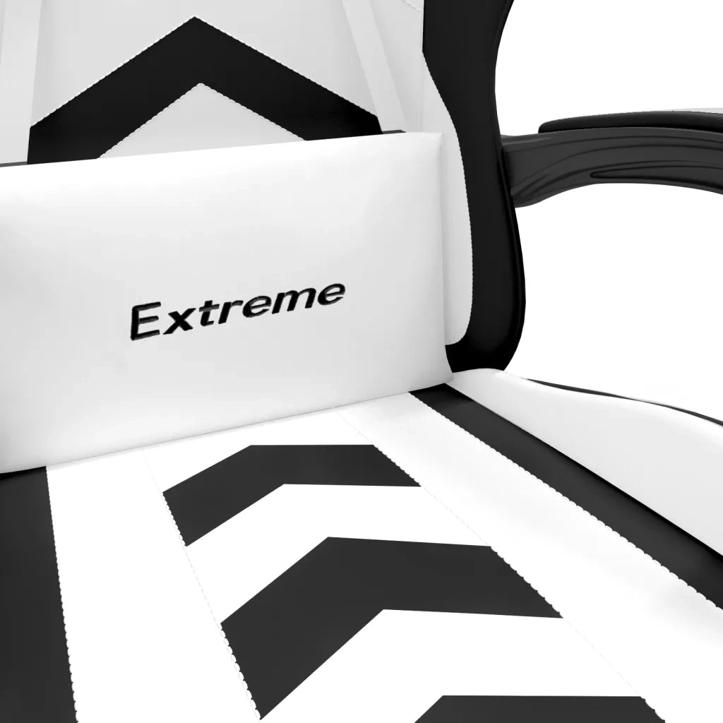 Sedia da Gaming Girevole Bianco e Nero in Similpelle 349601