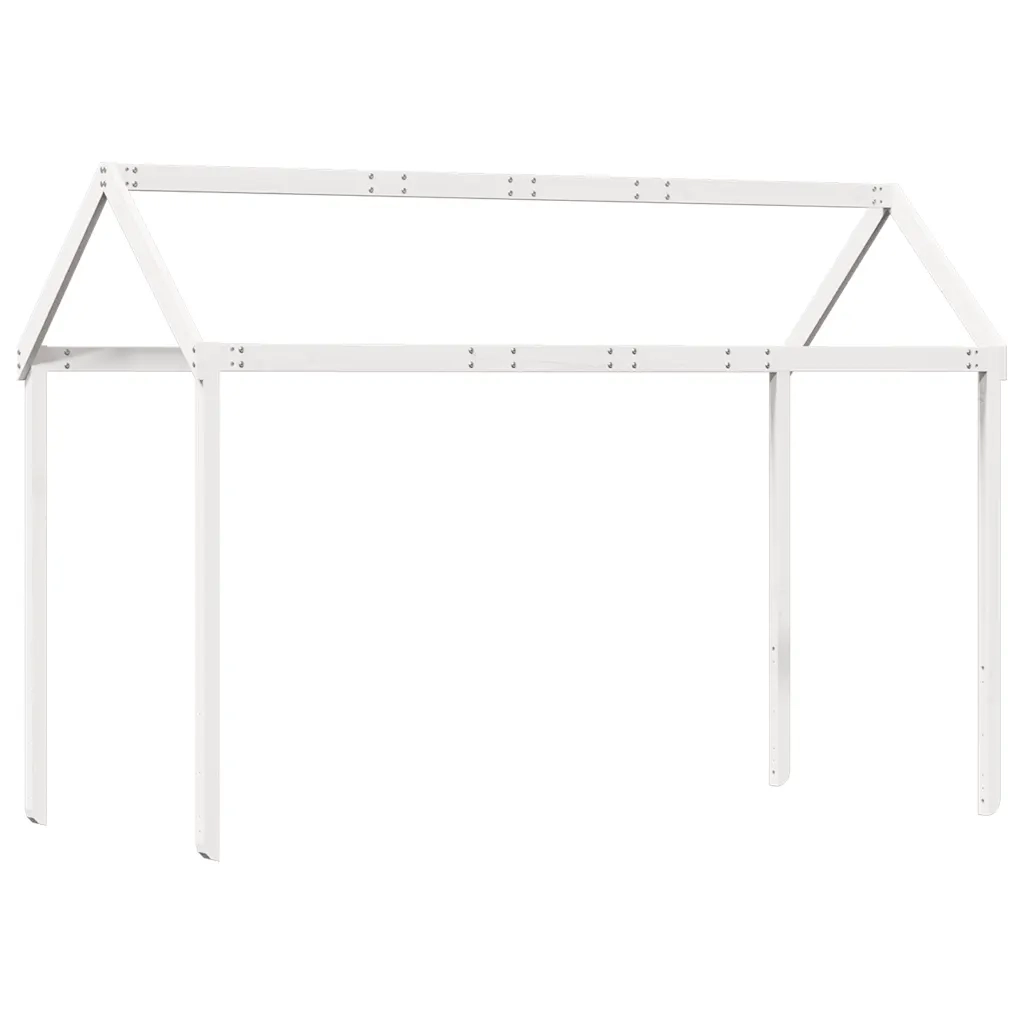 Tetto Letto Bambini Bianco 207x95,5x159 cm Legno Massello Pino