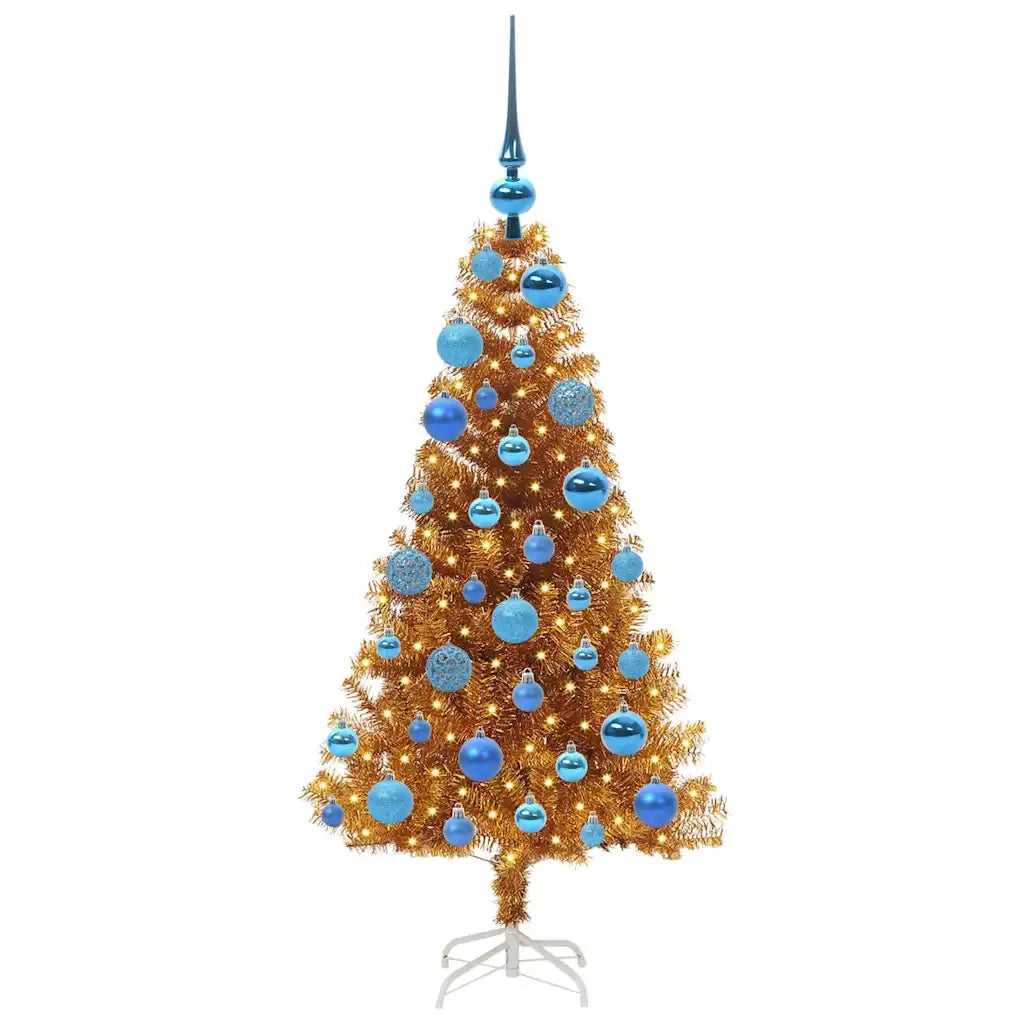 Albero di Natale con 150 LED con supporto Oro 120 cm PET 3396610