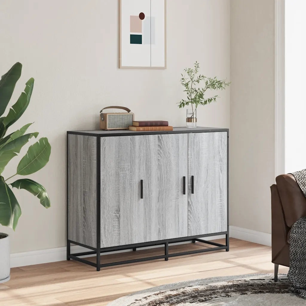 Credenza Grigio Sonoma 94x35x76 cm in Legno Multistrato