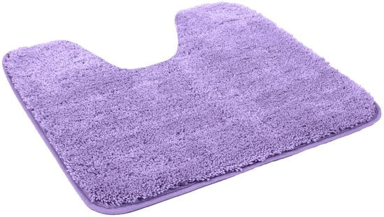 Tappeto da bagno lila, microfibra, 50x55 cm con foro