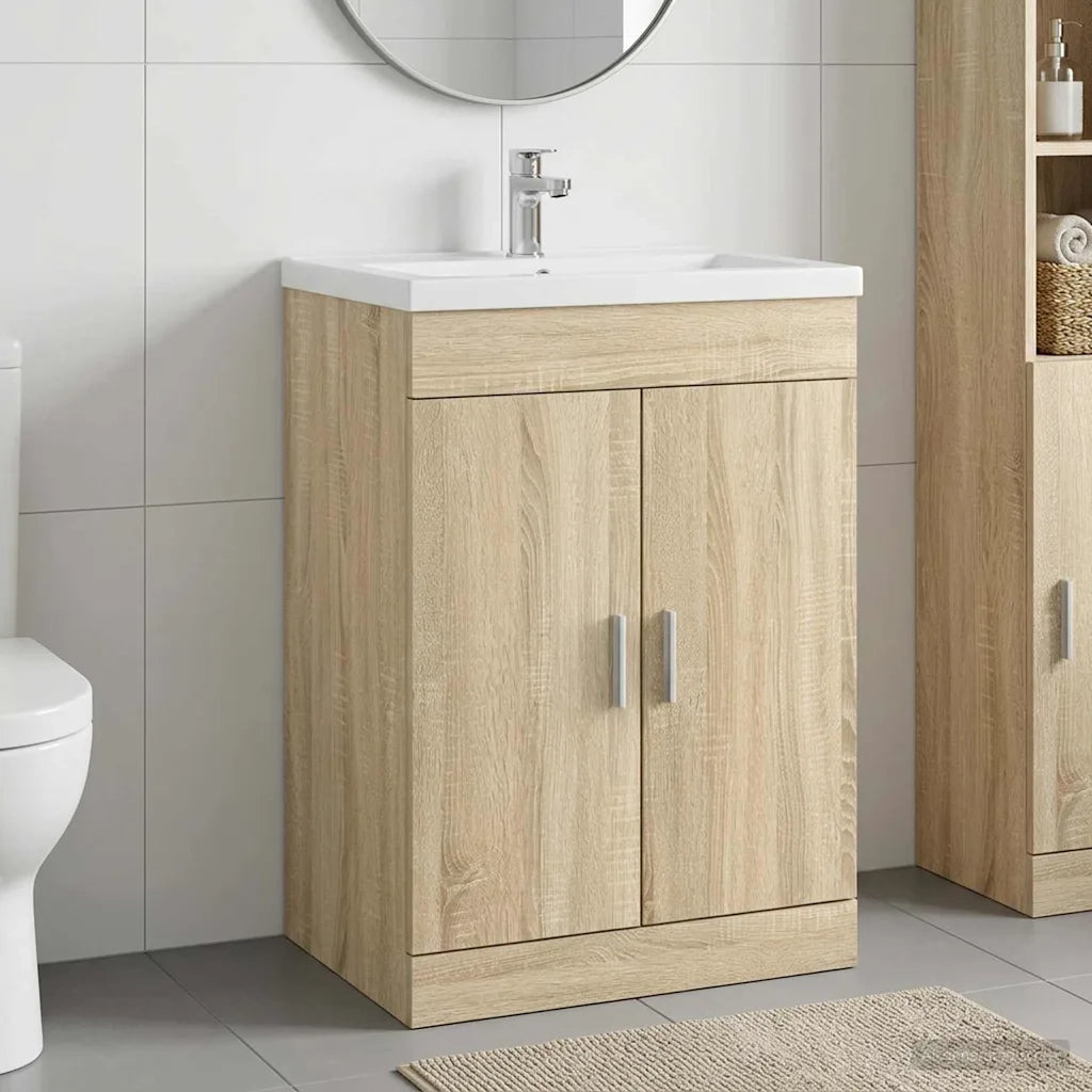 Mobiletto da Bagno Sotto Lavabo Rovere Sonoma 56 x 37,5 x 81 cm 890682