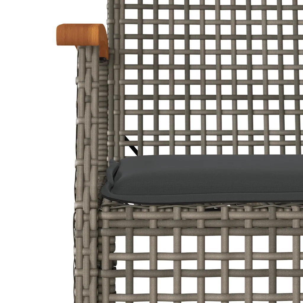 Set da Pranzo da Giardino 5 pz con Cuscini in Polyrattan Grigio 3213620