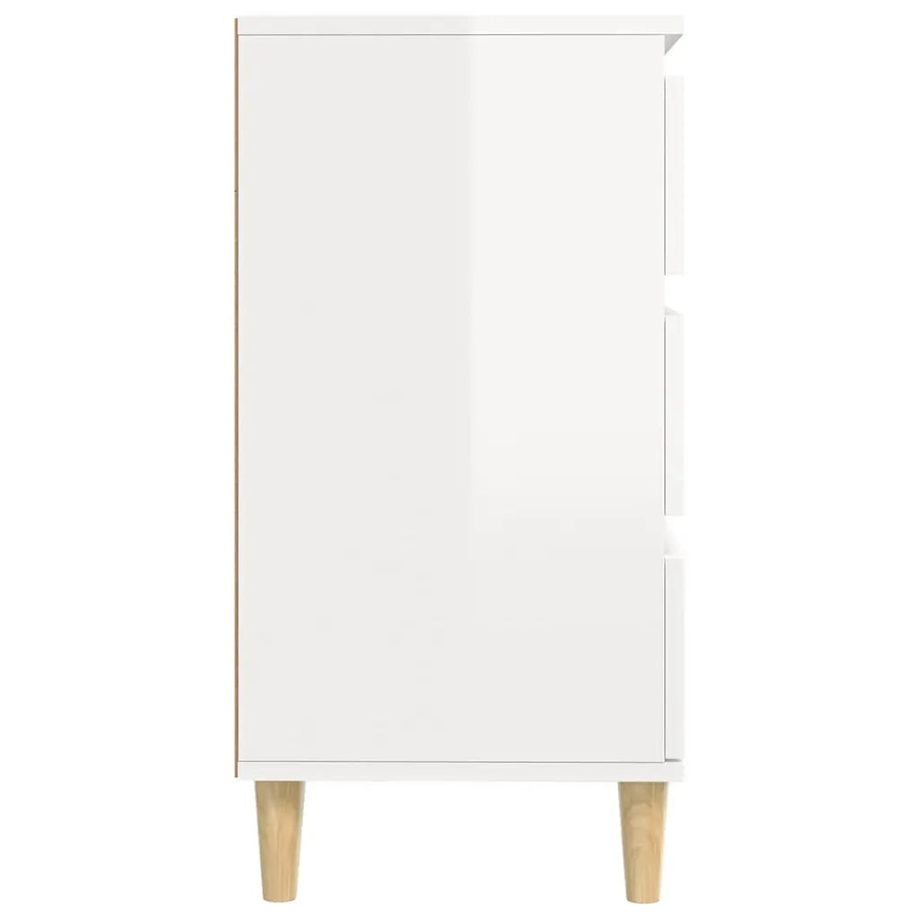 Credenza-Buffet-Armadio da cucina Bianco Lucido 60x35x70 cm in Legno Multistrato 550500