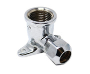 RACCORDO CURVO FEMMINA FLANGIATO A TENUTA PTFE PER TUBO RAME CROMATO SERIE 6900 1/2X Ø10   PETTINAROLI